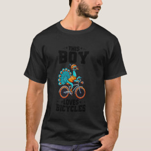 Kinder Fahrradfahren Radfahren Pfau Jungen T-Shirt