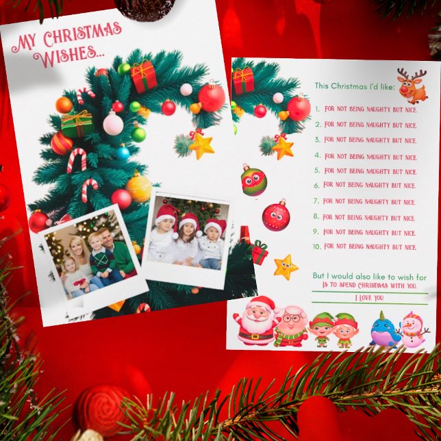 Kinder Familie Foto Whimsical Weihnachtsbaumkarte Einladung (Von Creator hochgeladen)