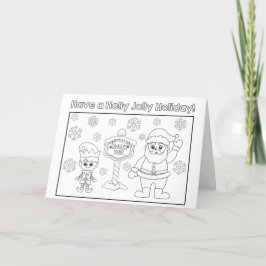 Kinder färben sich Ihre eigene Holly Jolly-Urlaubs Dankeskarte