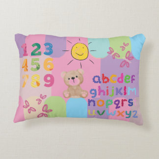 Kinder farbenfrohe Alphabet Nummer Dekokissen