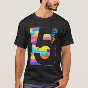 Kinder Farbenfrohe Nummer 5 Fünfter Geburtstag Jun T-Shirt