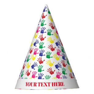 Kinder farbiger Handdruck zum Geburtstag Partyhütchen