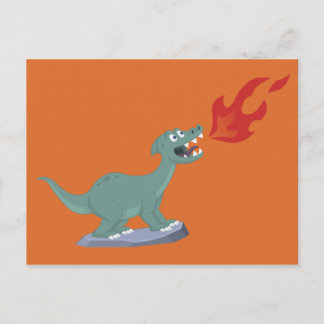 Kinder Feuer atmen Dinosaurier Kunst von Jeff Nevi Postkarte
