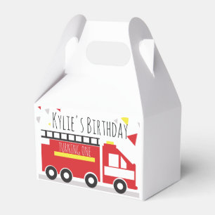 Kinder-Feuerwehrauto-Fun-Konfetti-Geburtstagsname Geschenkschachtel