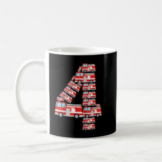Kinder Feuerwehrfahrzeug 4. Geburtstag Junge Feuer Kaffeetasse