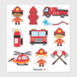 Kinder-Feuerwehrmann Aufkleber