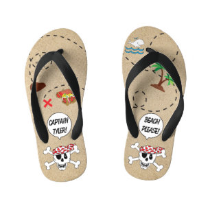 Kinder Flip Flops Pirate Karte