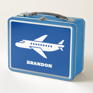 Kinder Flugzeug Jungen Blau Benutzername Metall Brotdose