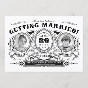 Kinder-Foto-Hochzeitseinladungen Vintage Retro Einladung