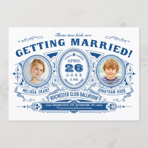 Kinder Foto Hochzeitseinladungen Vintage Retro Einladung