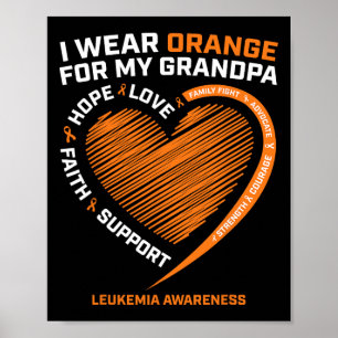 Kinder Frauen ich trage Orange für meine Opa Leukä Poster