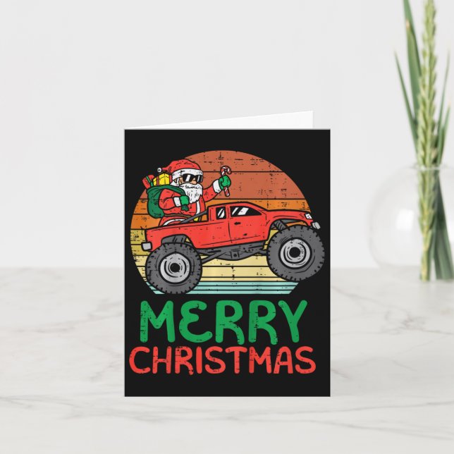 Kinder frohe Weihnachten Weihnachten Monster Truck Karte (Vorderseite)