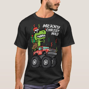 Kinder frohe Weihnachts-Dino Monster Truck Xmas Tr T-Shirt
