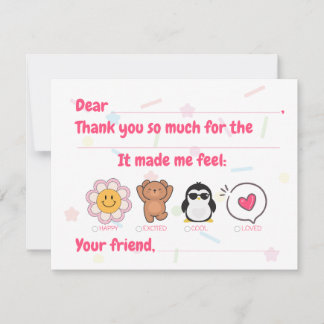 Kinder füllen Dankeschön-Karte aus