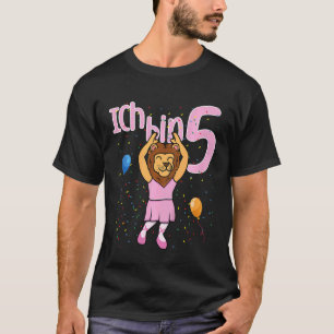 Kinder Fünfter Geburtstag Ballet Löwe Ich Bin Fünf T-Shirt