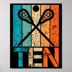 Kinder Funny 10. Lacrosse Geburtstag 10 Jahre alt Poster