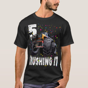Kinder Funny Monster Truck zerkleinert es 5 Jahre  T-Shirt