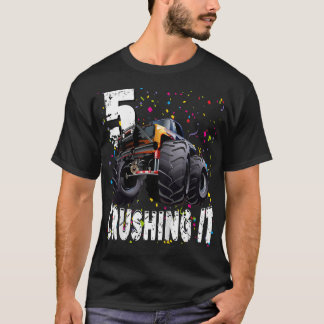 Kinder Funny Monster Truck zerkleinert es 5 Jahre  T-Shirt