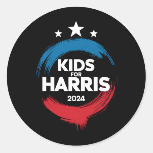 Kinder für Harris Präsident Kinder lieben Kamala H Runder Aufkleber