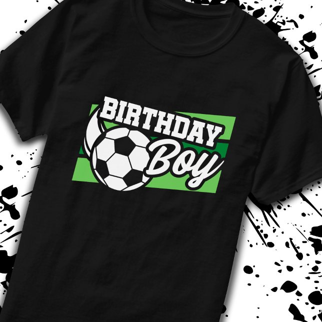 Kinder Fußball Geburtstagsparty Geburtstagsjunge T-Shirt (Von Creator hochgeladen)