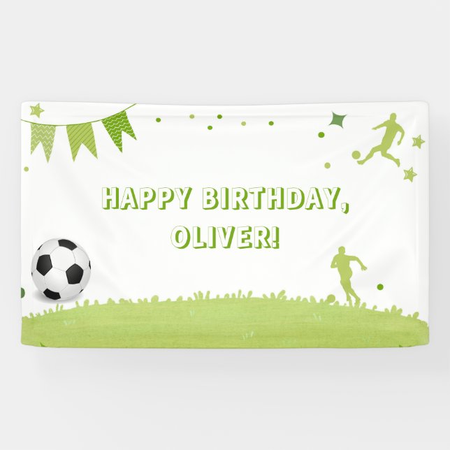 Kinder Fußball Party Banner Grüner Sport (Horizontal)