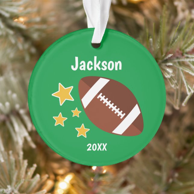 Kinder Fußball Stars Grün Personalisiert Ornament (Baum)