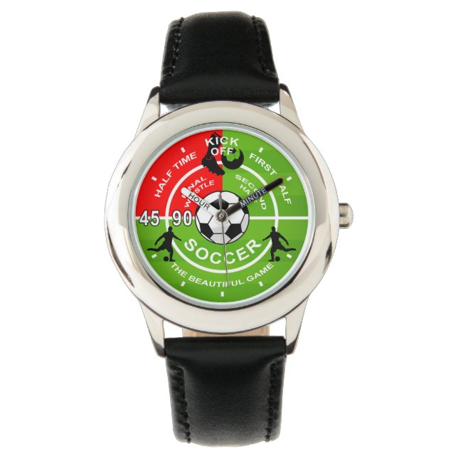 Kinder, Fußballspiel, Fußball-Uhr Armbanduhr (Vorderseite)