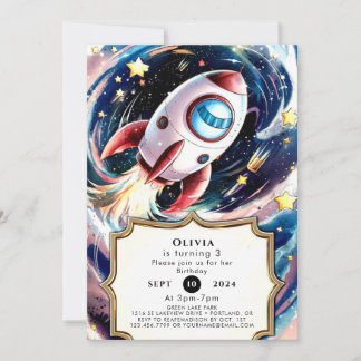 Kinder Galaxy Rocket Geburtstag Einladung