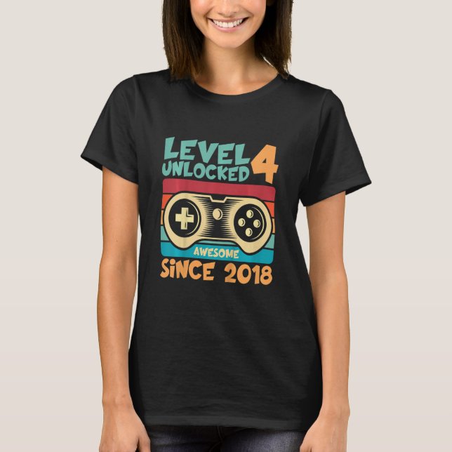 Kinder Gamer 4th Bday Son 4 Jahre Junge Kinder 4th T-Shirt (Vorderseite)