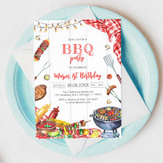 Kinder-Geburtstags-Einladung zum BBQ Einladung
