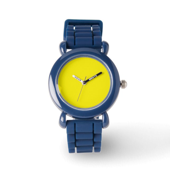 Kinder Gelbe Armbanduhr mit nummerierter Armbanduh (Vorderseite)