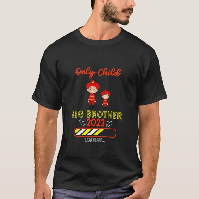 Kinder Geschwister Big Brother Feuerwehrmann 4 T-Shirt (Vorderseite)
