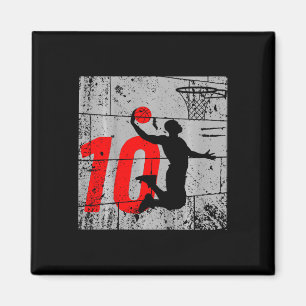 Kinder gestört 10 Jahre alt 10. Basketball Geburt Magnet