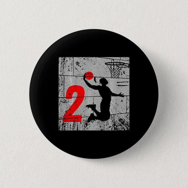 Kinder gestört 2 Jahre alt 2. Bysketbyll Geburtsta Button (Vorderseite)