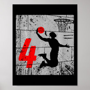 Kinder gestört 4 Jahre alt 4 Jahre Basketball Gebu Poster