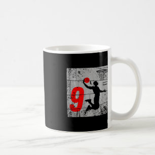 Kinder gestört 9 Jahre alt 9. Basketball Geburtsta Kaffeetasse