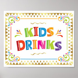 KINDER GETRÄNKE Fiesta Party signieren Drucken Poster