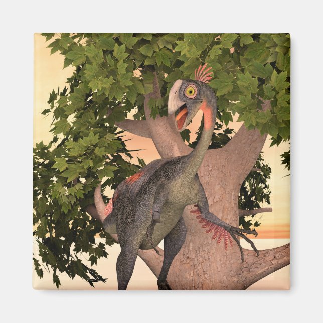 Kinder Gigantoraptor Dinosaurier Abenteuer Kunst Magnet (Vorne)