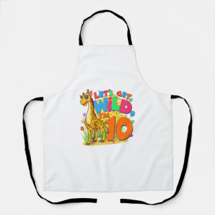 Kinder Giraffe Geburtstagsparty 10 Jahre Junge 10. Schürze