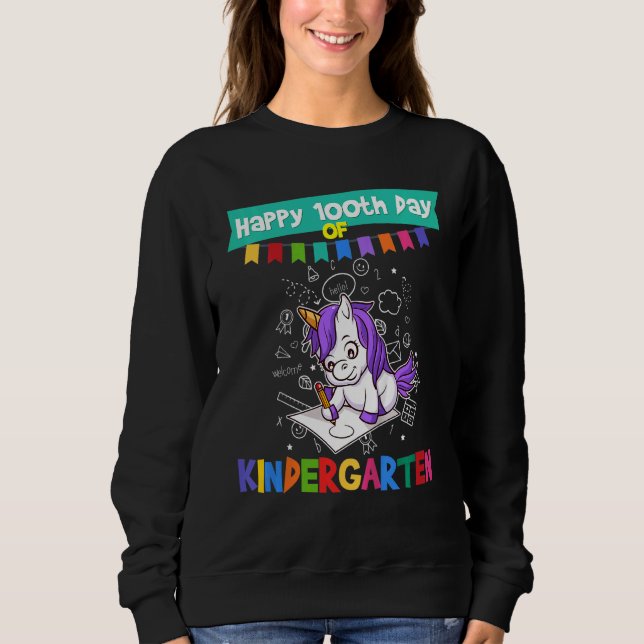 Kinder glücklich 100. Kindergartentag Gra Sweatshirt (Vorderseite)