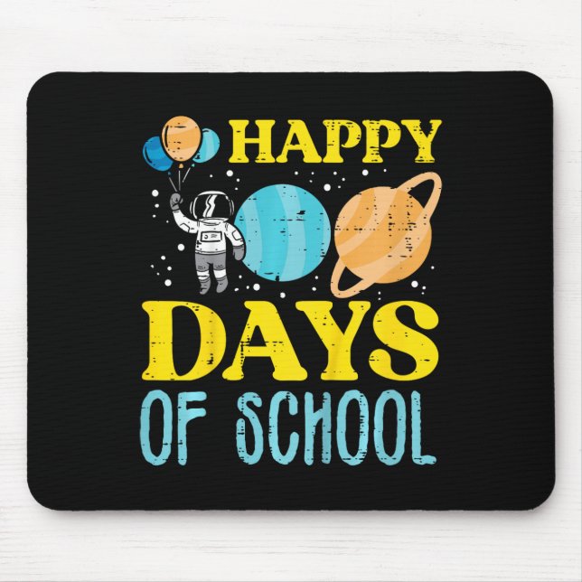 Kinder glücklich 100 Tage Schulastronautenflugzeug Mousepad (Vorne)