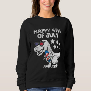 Kinder glücklich 4. Juli Jungen Kleinkind Trex Din Sweatshirt