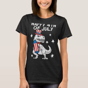 Kinder glücklich 4. Juli Jungen Kleinkind Trex Din T-Shirt