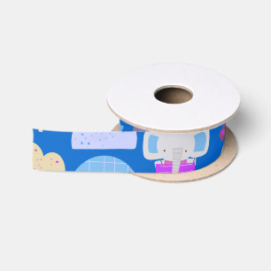 Kinder glücklich Geburtstag Blue Pink mit Niedlich Satinband