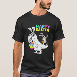 Kinder glücklich Ostern T Rex Dino Dabbing Rabbit  T-Shirt