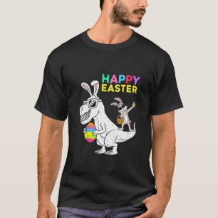 Kinder glücklich Ostern T Rex Dino Dabbing Rabbit  T-Shirt