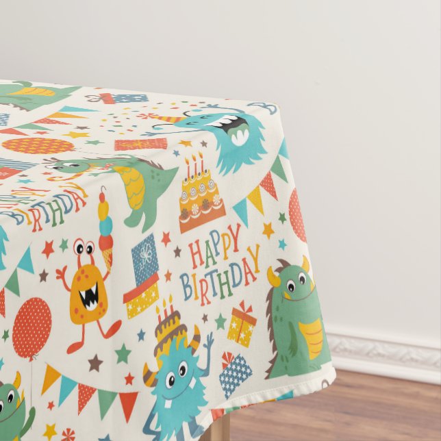 Kinder glücklichen Geburtstagsmonstern Tischdecke (Beispiel)