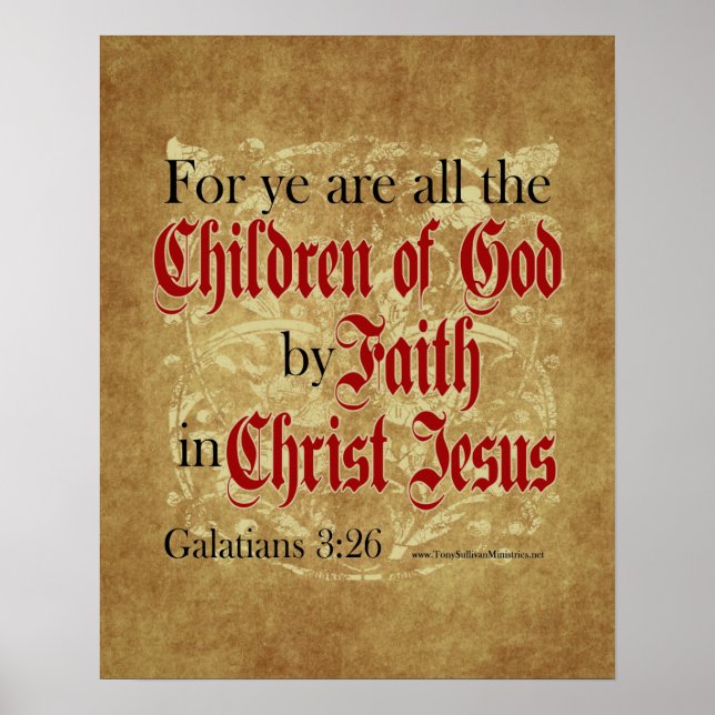 Kinder Gottes durch Glauben Poster (Vorne)