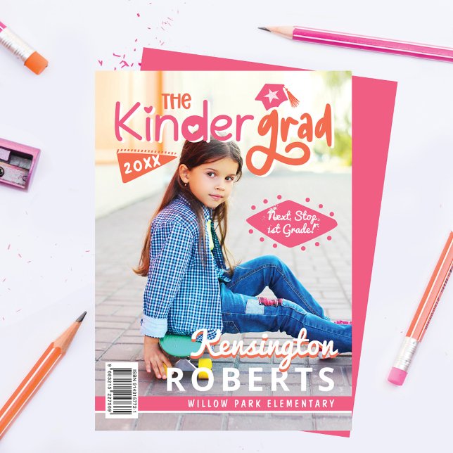 Kinder Grad Fun Kindergarten Foto Magazine Cover Ankündigung (Von Creator hochgeladen)