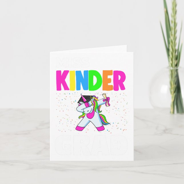 Kinder Grad Kindergarten Abschluss Unicorn Karte (Vorderseite)